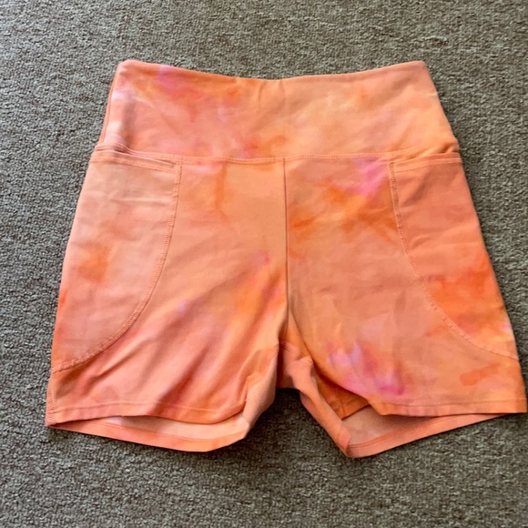 Orange Joy Lab Tie Dye Spandex Shorts 